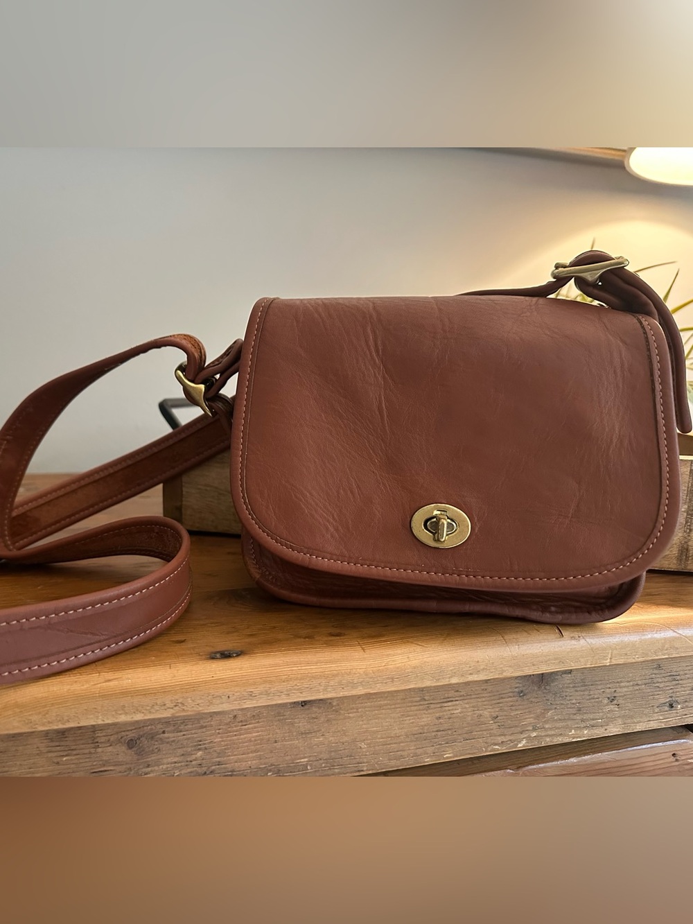 Vintage Coach Small Leather Crossbody Bag